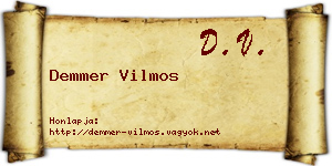 Demmer Vilmos névjegykártya